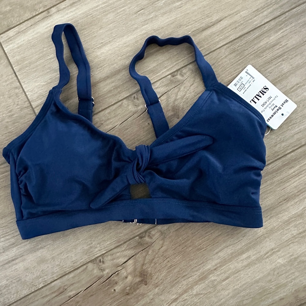 NWT Heat Swim Women's Blue Tie-Front Bralette